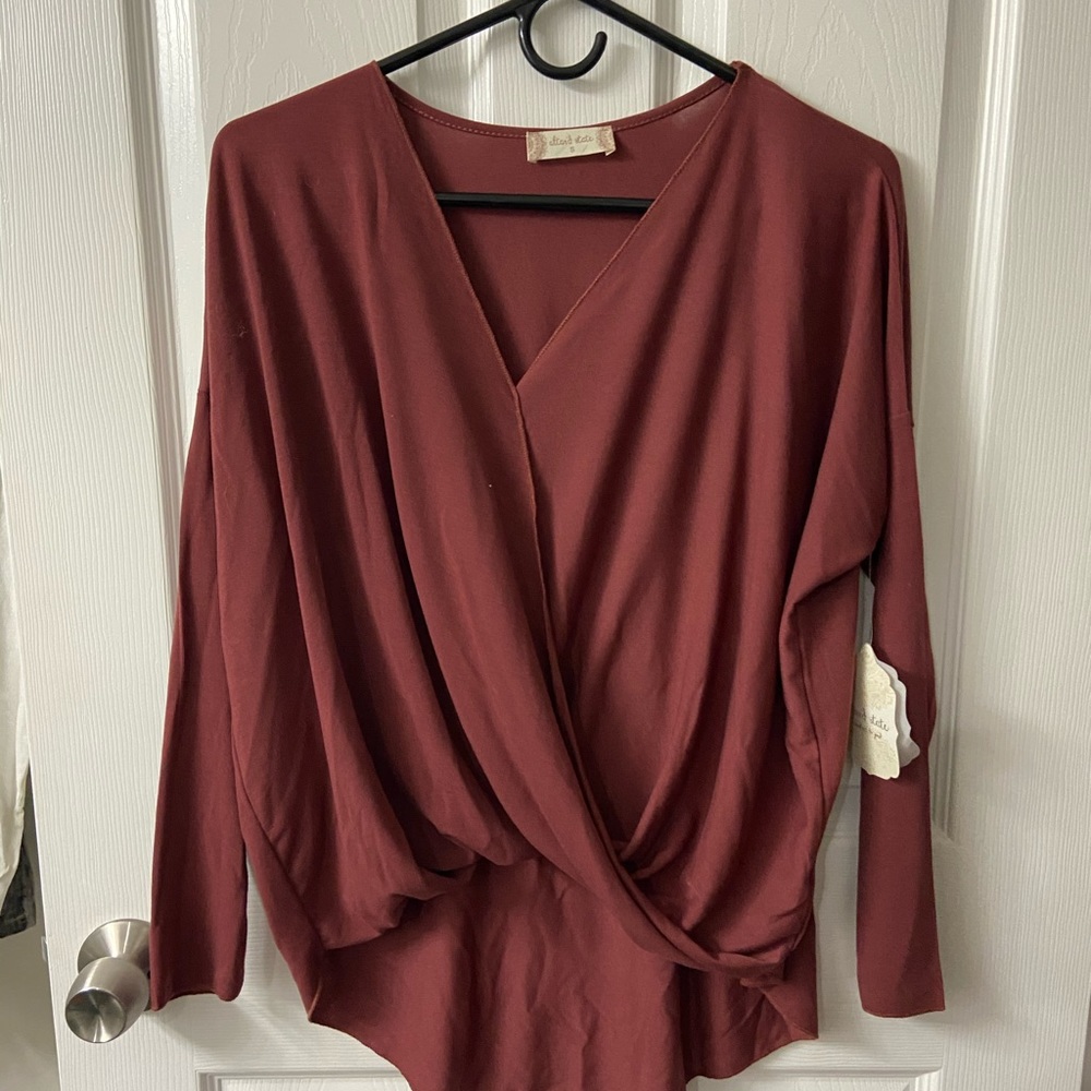 Rust long sleeve top